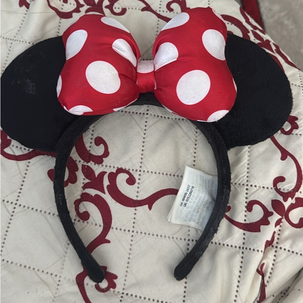 Red Polka Dot Bow Mouse Ears Headband